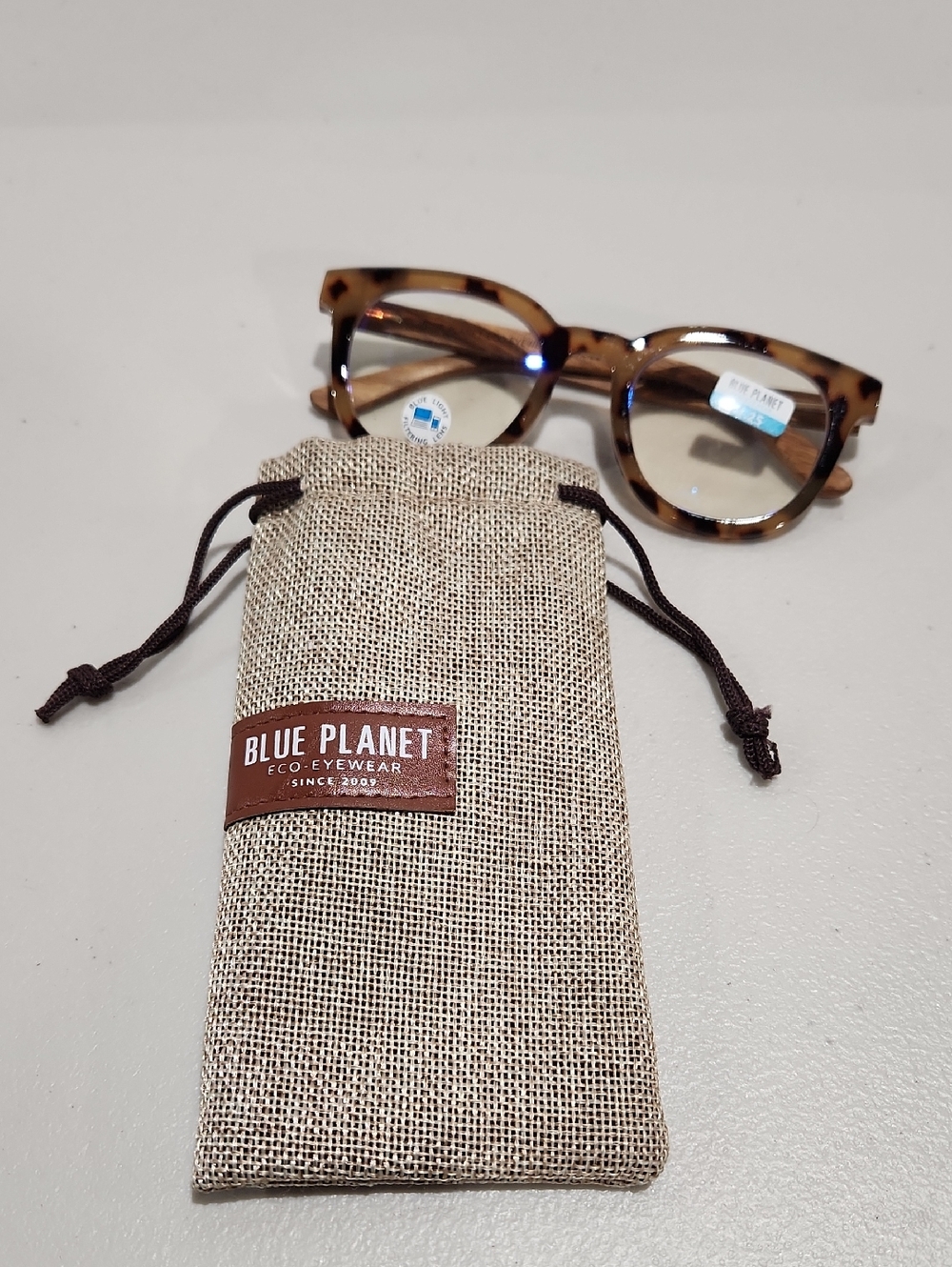 Blue Planet Blue Light Blocking Glasses  Tortoise Shell Walnut Cheaters 1.25+
